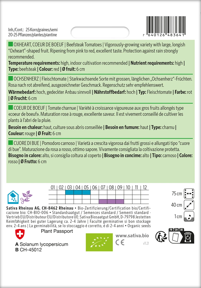 Fleischtomate Ochsenherz | BIO Fleischtomatensamen Von Sativa Rheinau 1 Fleischtomate Ochsenherz | BIO Fleischtomatensamen Von Sativa Rheinau