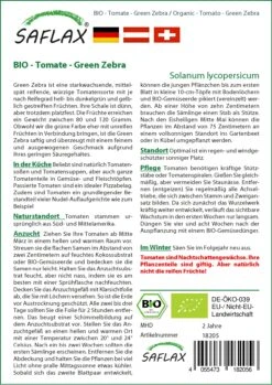 Tomate Green Zebra | BIO Tomatensamen Von Saflax