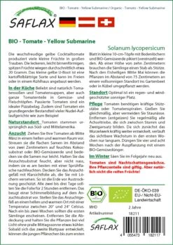 Tomate Yellow Submarine | BIO Tomatensamen Von Saflax