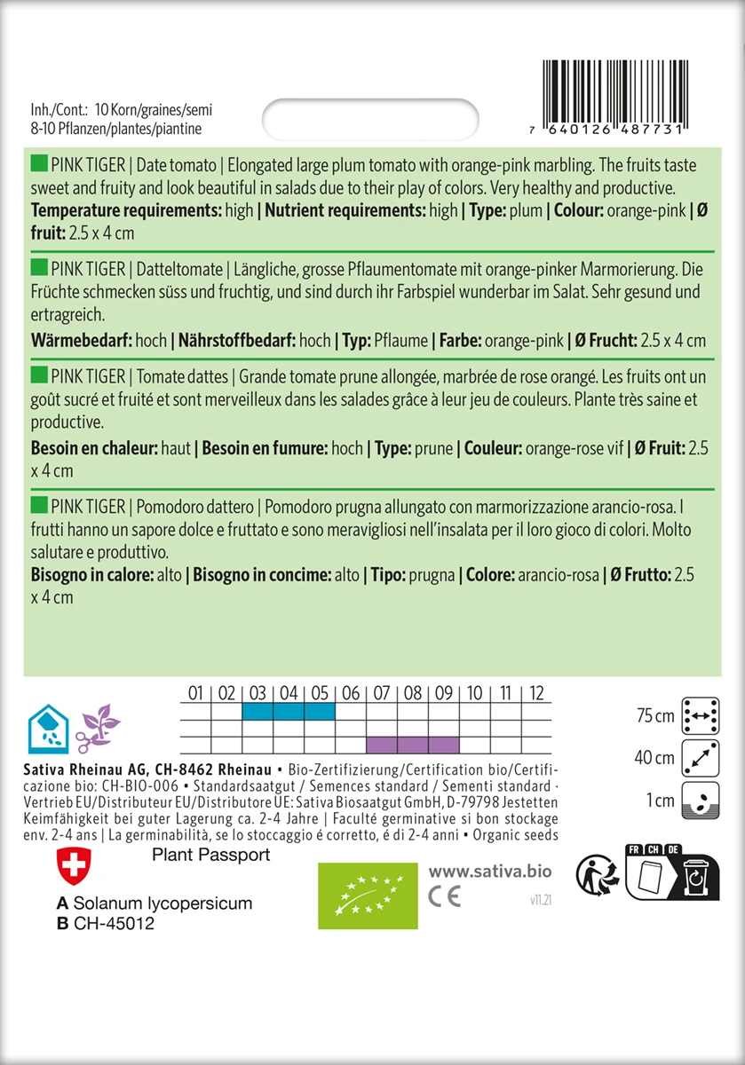 Datteltomate Pink Tiger | BIO Stabtomatensamen Von Sativa Rheinau 2 Datteltomate Pink Tiger | BIO Stabtomatensamen Von Sativa Rheinau – Bild 2