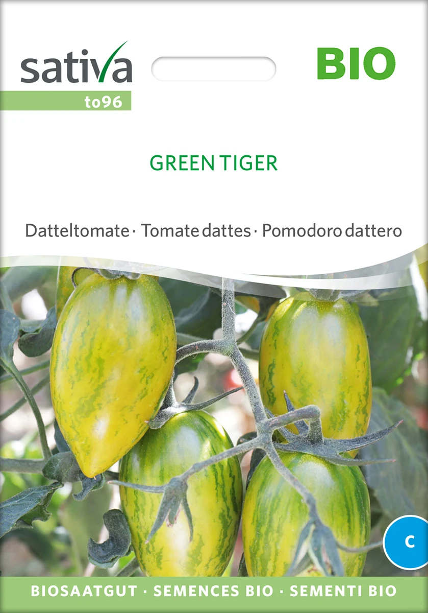 Datteltomate Green Tiger | BIO Stabtomatensamen Von Sativa Rheinau 2 Datteltomate Green Tiger | BIO Stabtomatensamen Von Sativa Rheinau – Bild 2